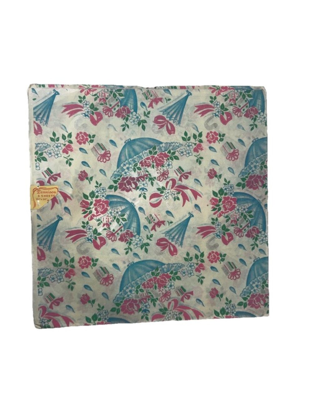 Vintage 1930s Dennison Shower Gift Wrap Original Package 10 Cents Flowers Rare
